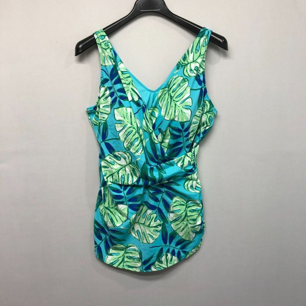D&Co Denim & Co. Beach Women Swimsuit One Piece Size 22W Floral M167 -26